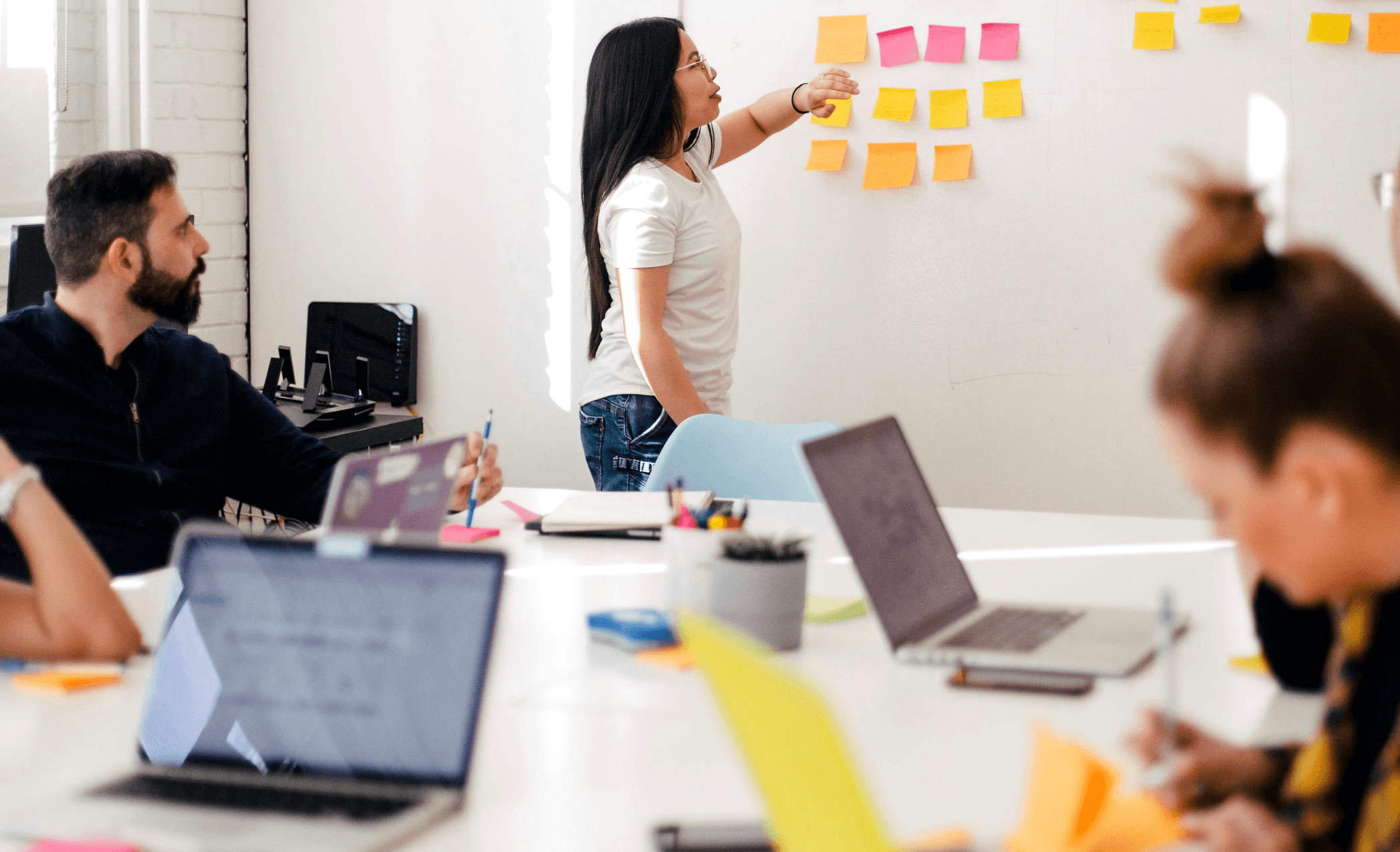 People doing a meeting in a meeting room