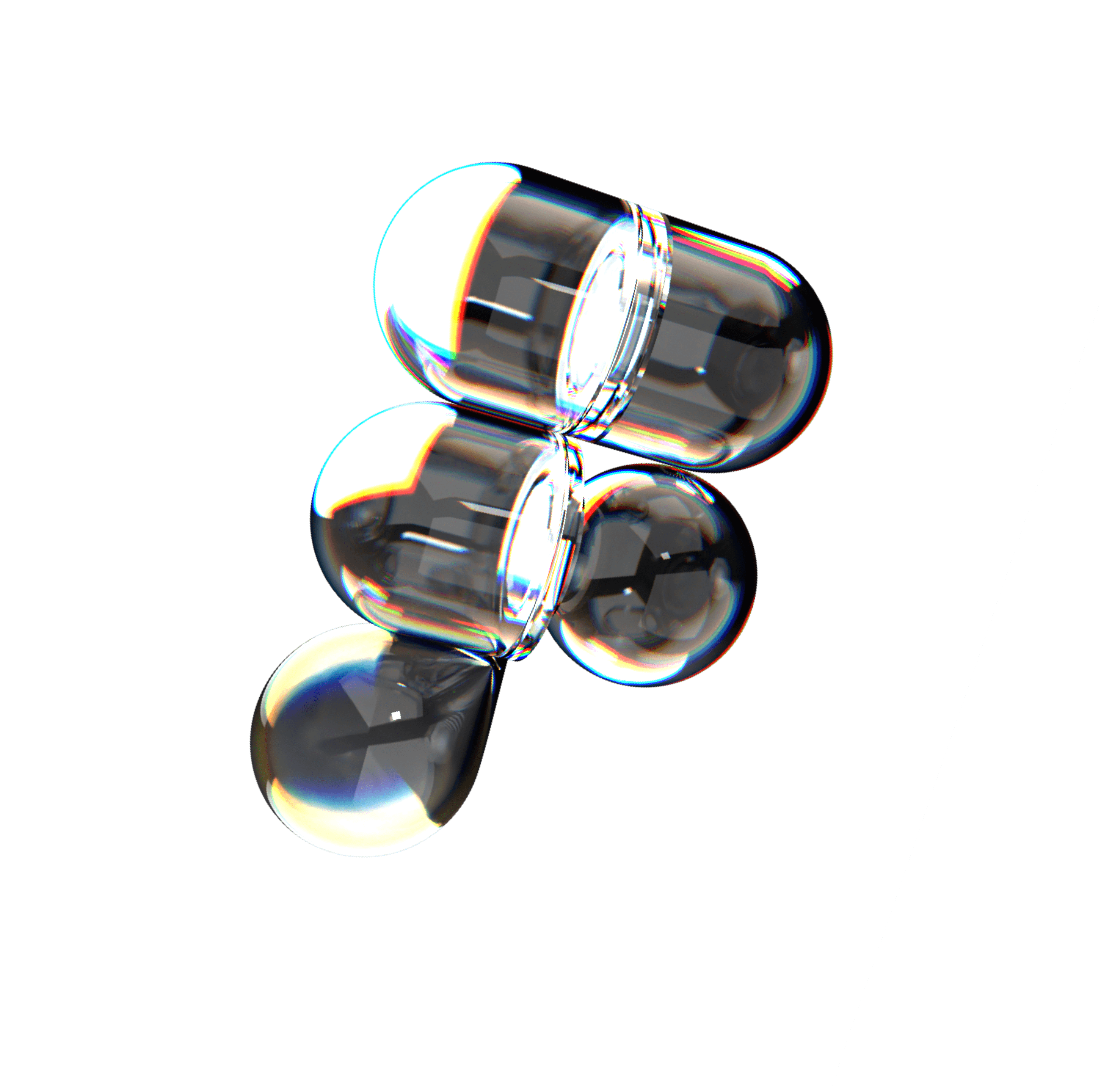 3d glass shine F logo